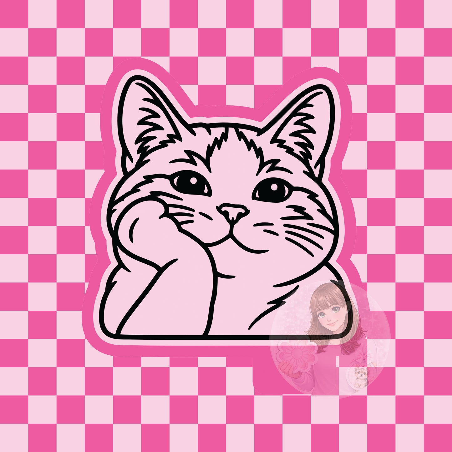 Thinking cat silicone freshie mold