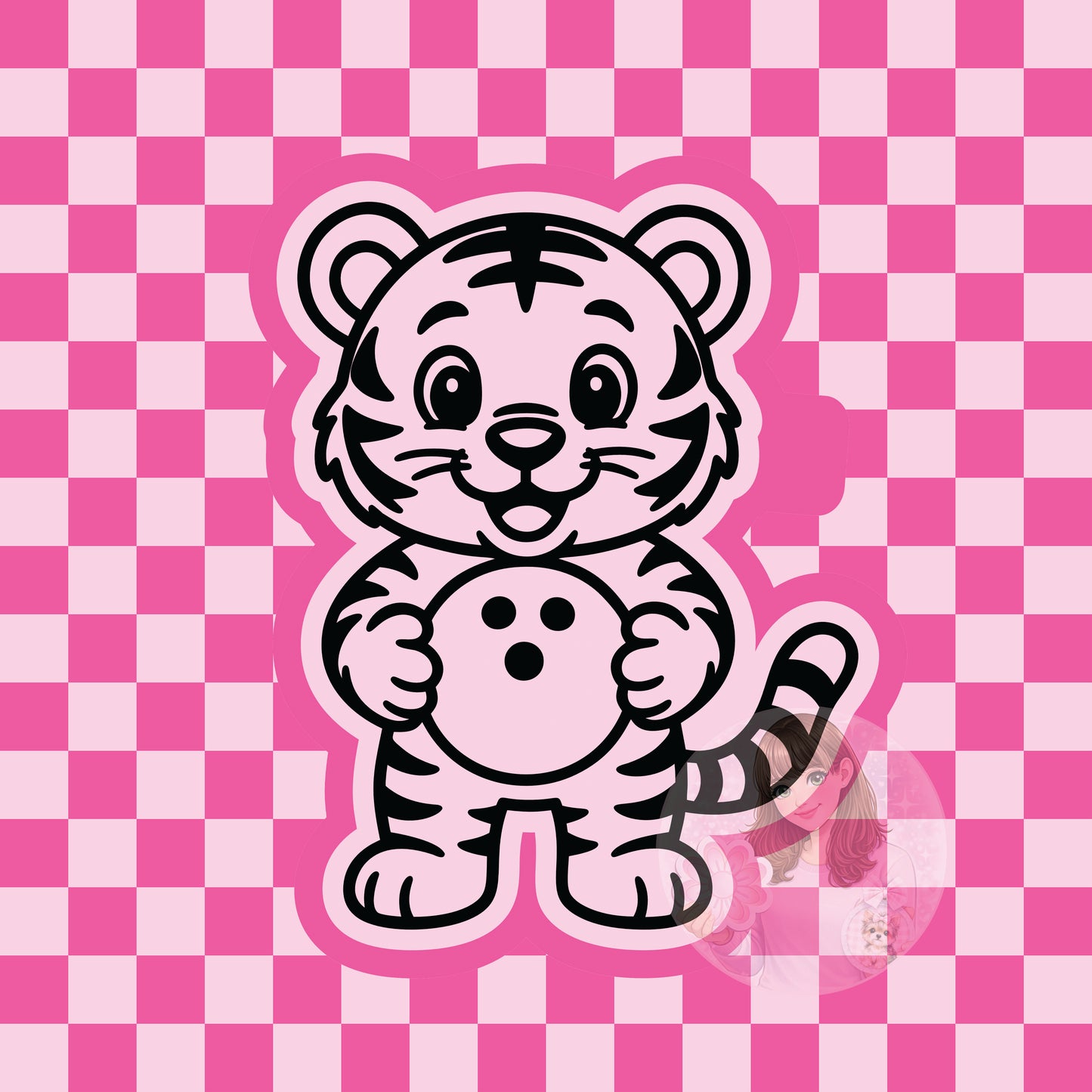 Tiger with bowling ball silicone freshie mold