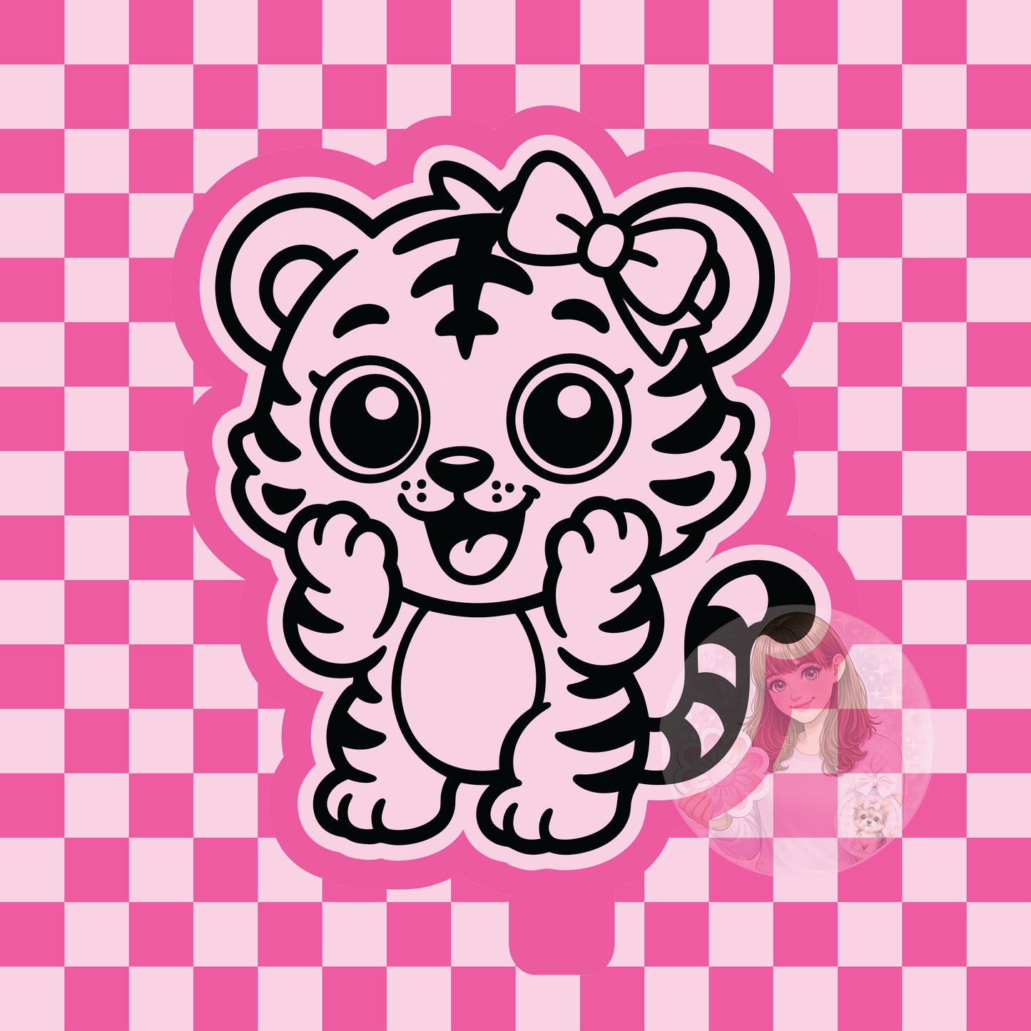 Surprised tiger silicone freshie mold
