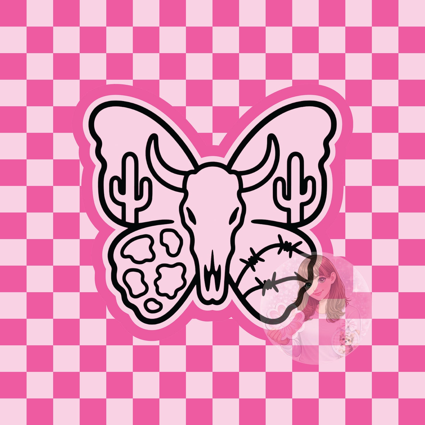 Western skull butterfly silicone freshie mold