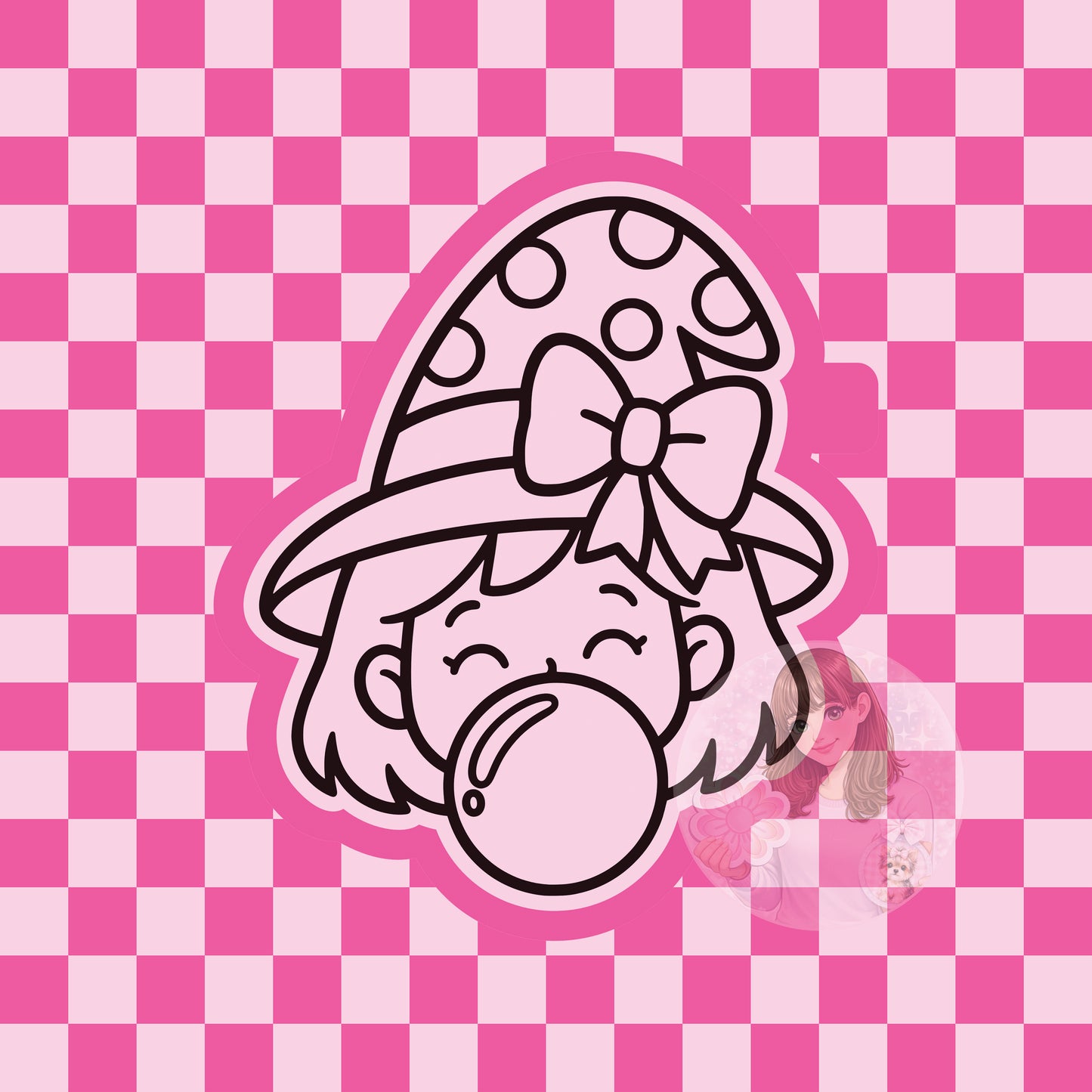 Cute witch with bubblegum silicone freshie mold