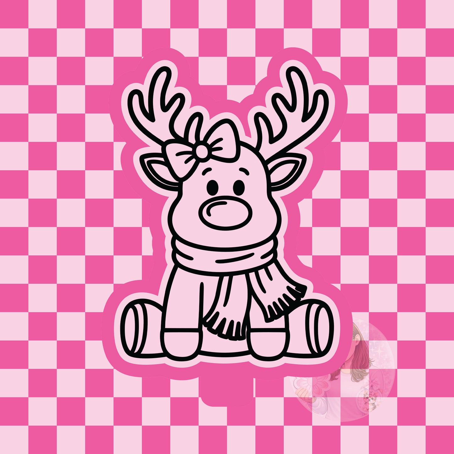 Reindeer with scarf silicone freshie mold