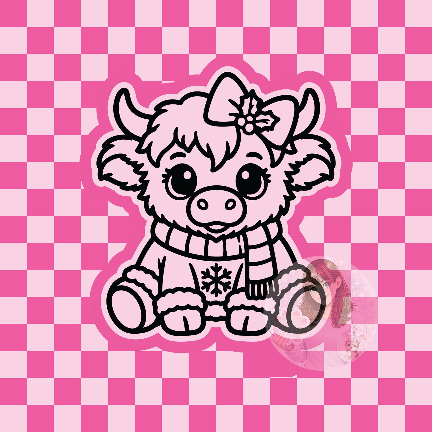 Highland cow with Christmas sweater silicone freshie mold