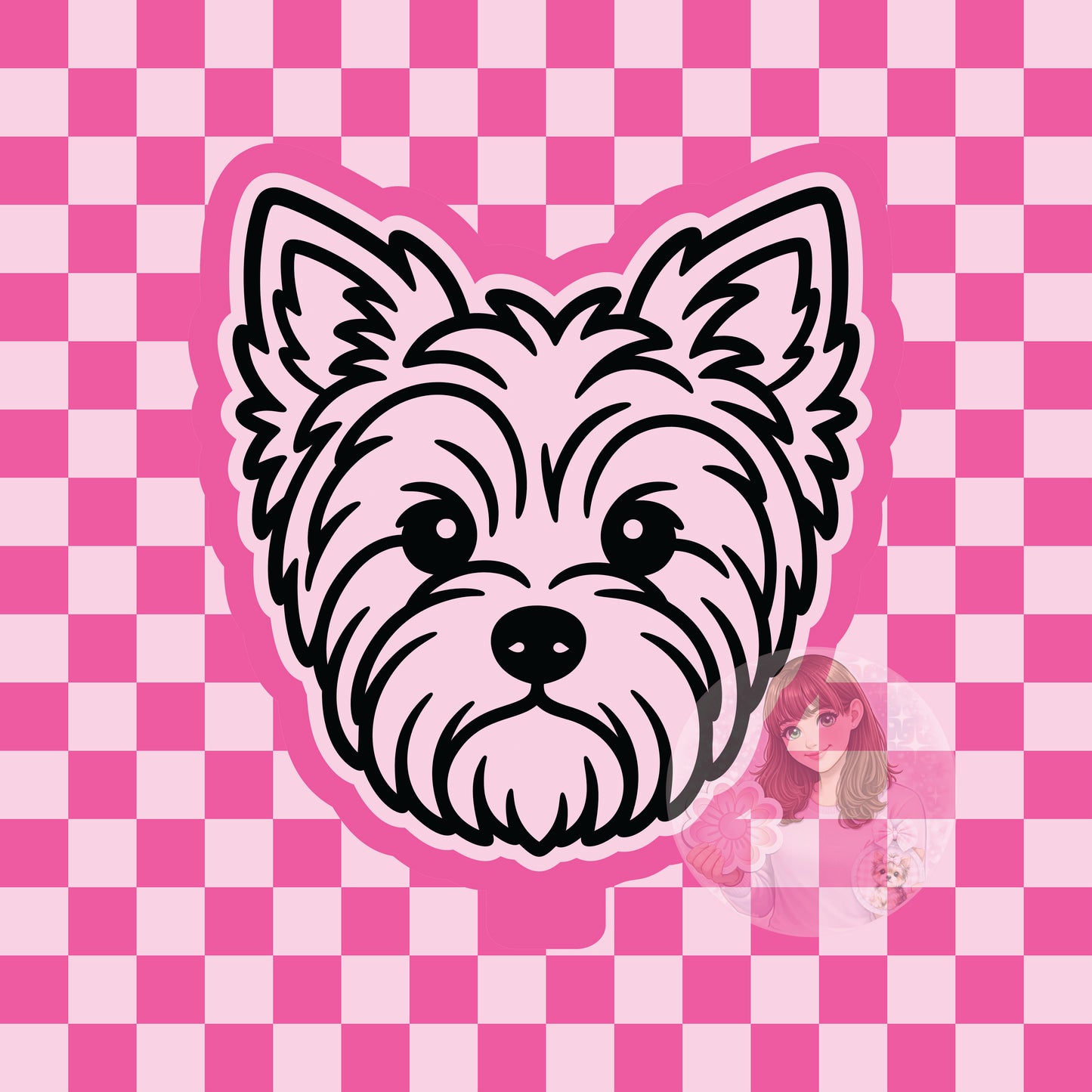 Yorkie dog head silicone freshie mold