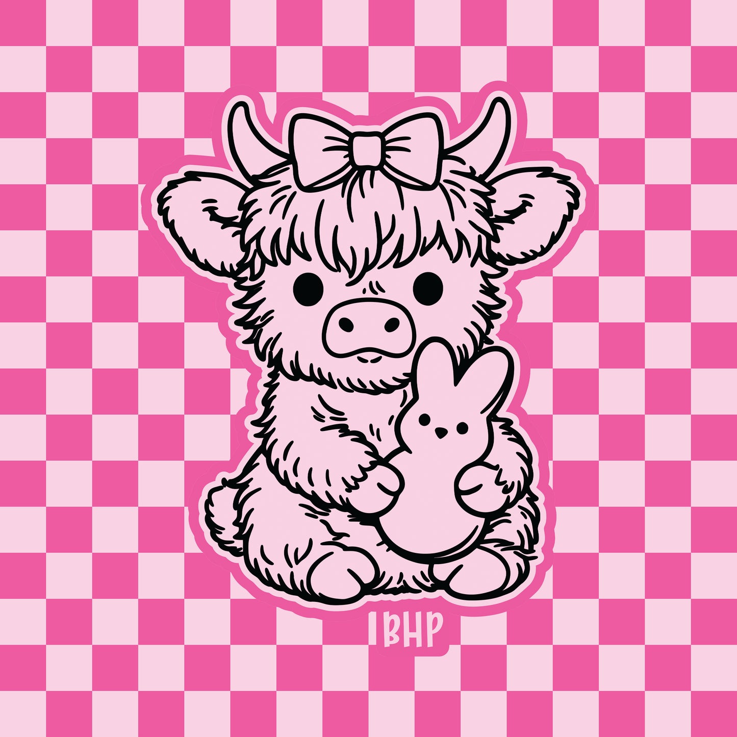 Highland cow with peep silicone freshie mold