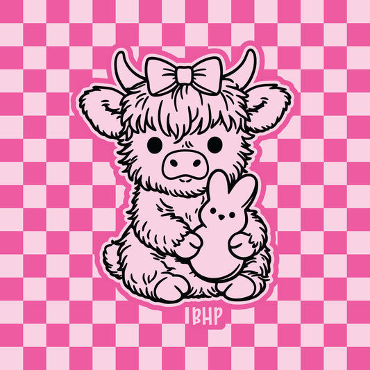 Highland cow with peep silicone freshie mold