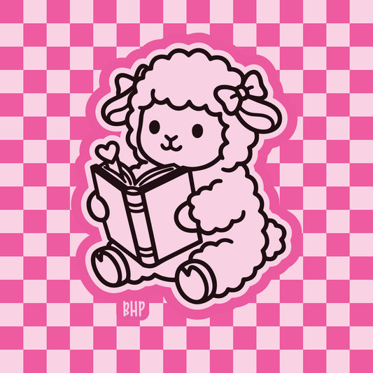 Lamb reading book silicone freshie mold