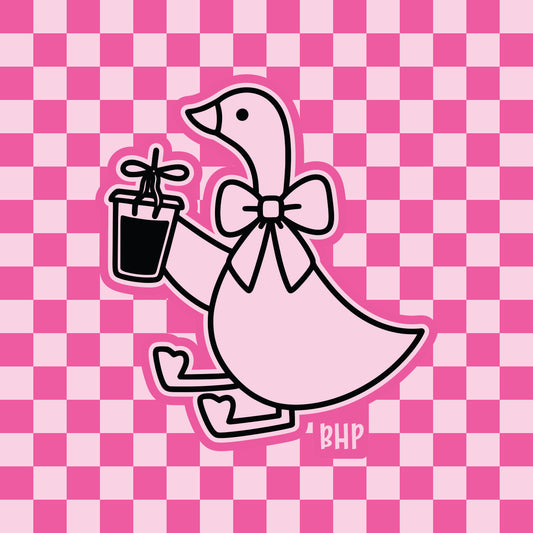 Coffee drinking goose silicone freshie mold
