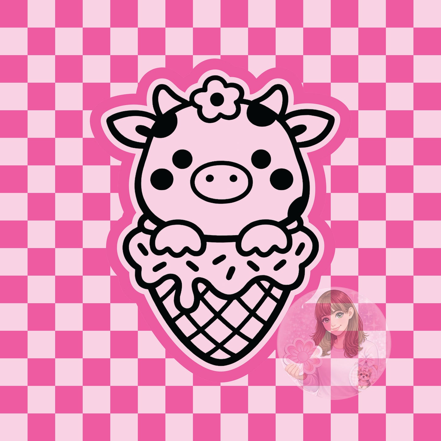 Ice cream cow silicone freshie mold