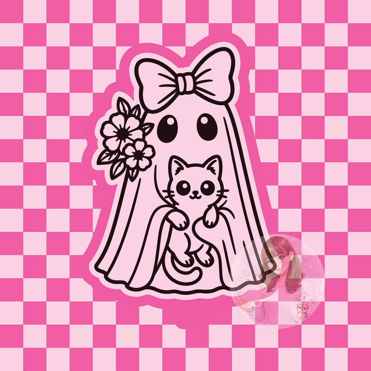 Ghost with kitty silicone freshie mold