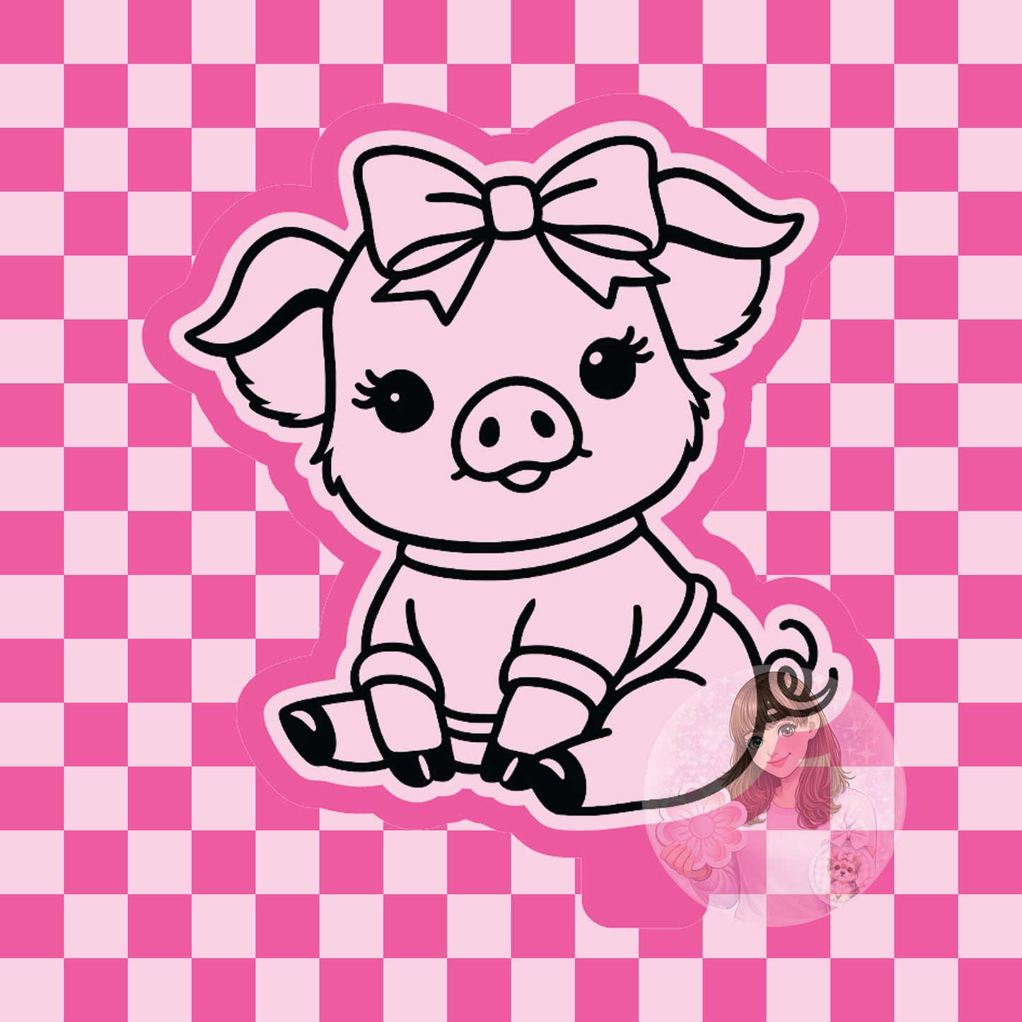 Pig with bow and shirt silicone freshie mold
