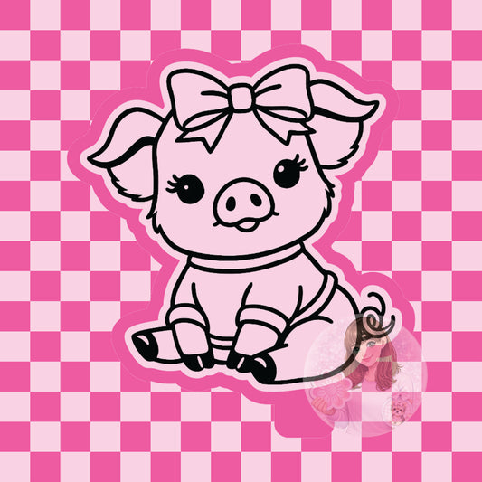 Pig with bow and shirt silicone freshie mold