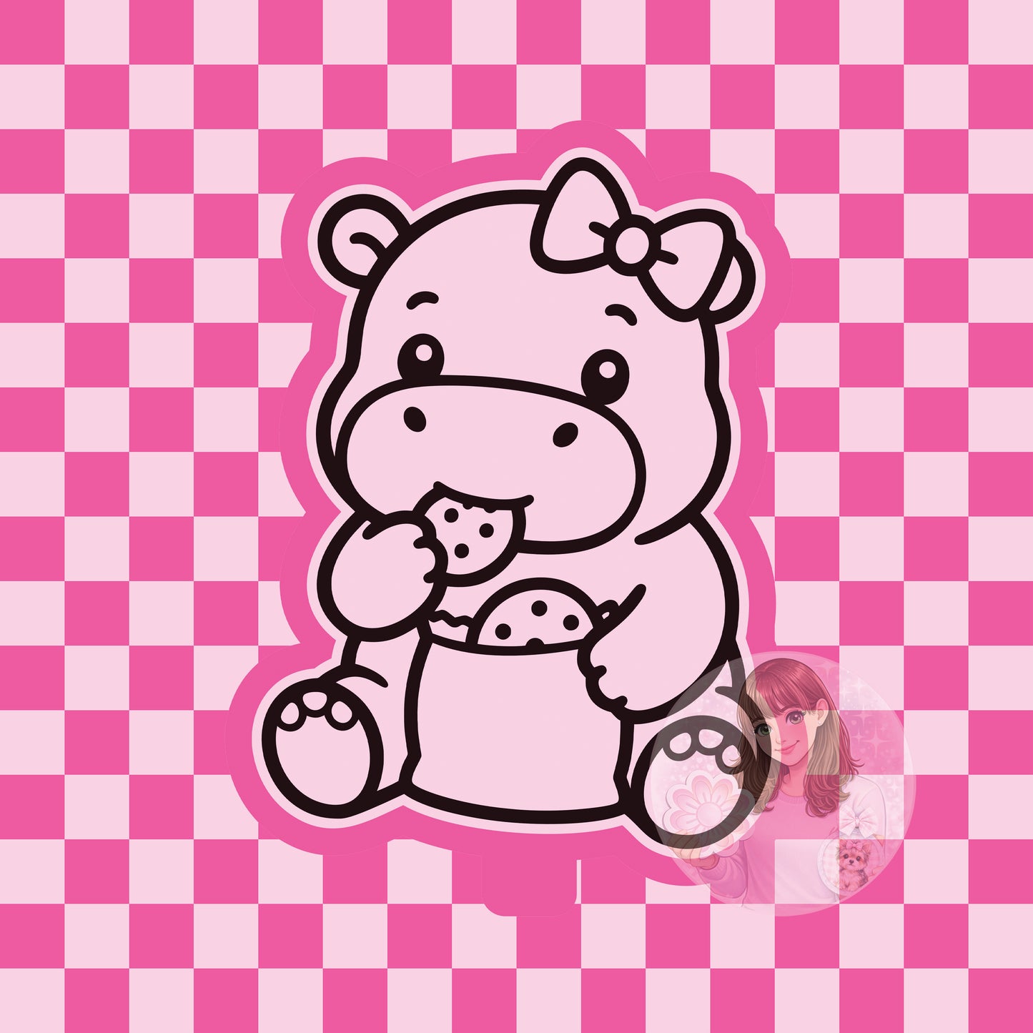 Hippo eating cookies silicone freshie mold