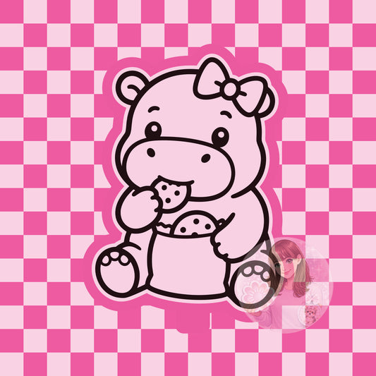 Hippo eating cookies silicone freshie mold