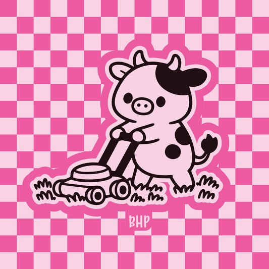 Cow mowing lawn silicone freshie mold