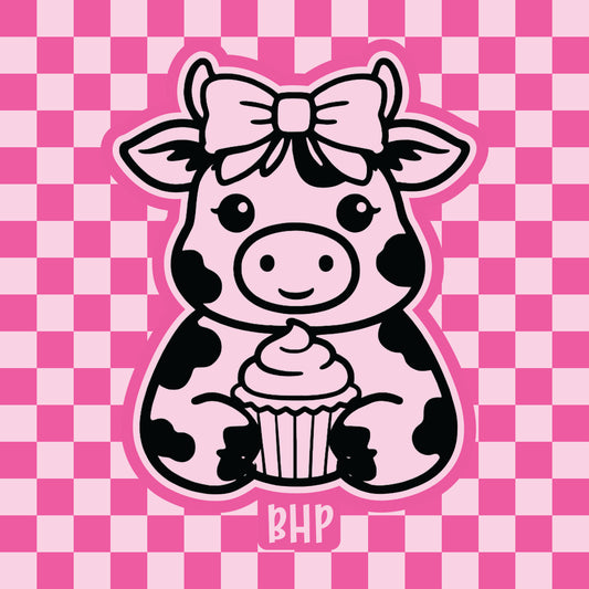 Cow with cupcake silicone freshie mold