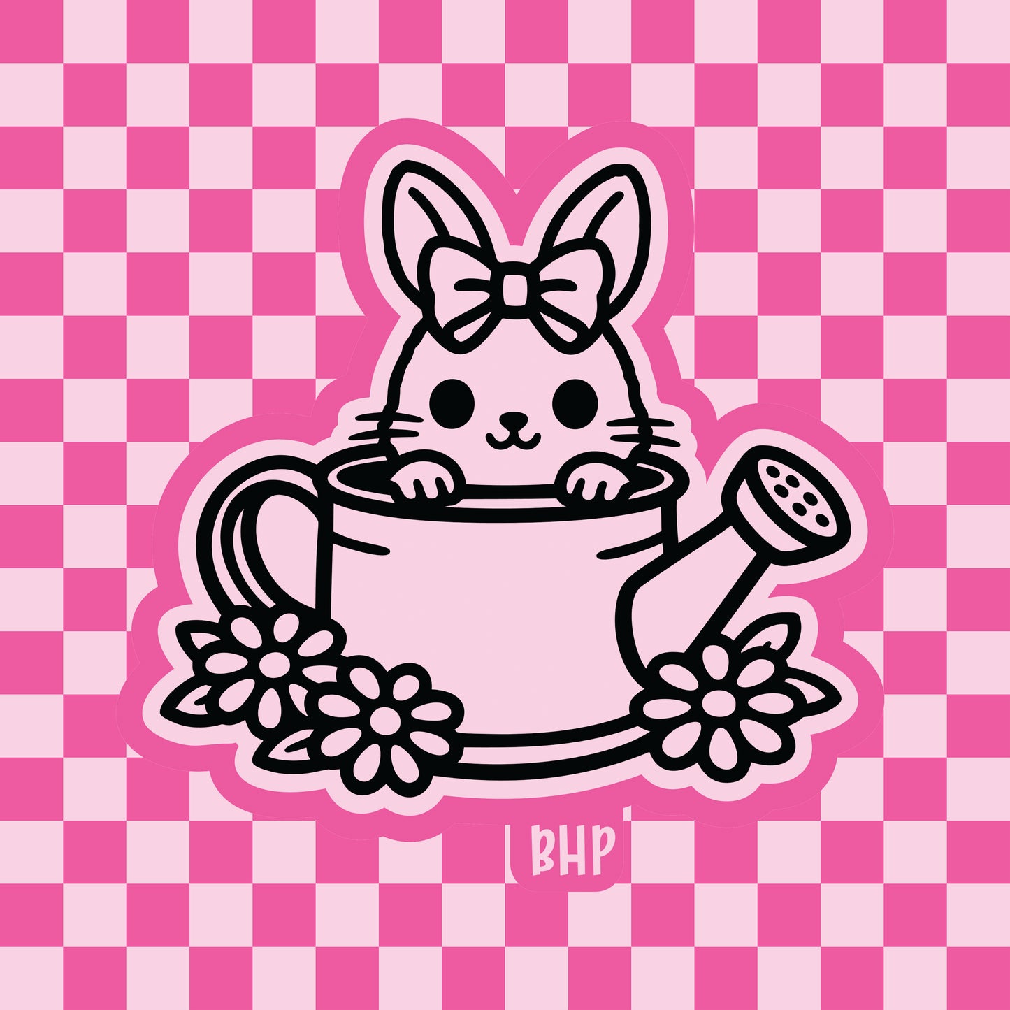 Bunny in watering can silicone freshie mold