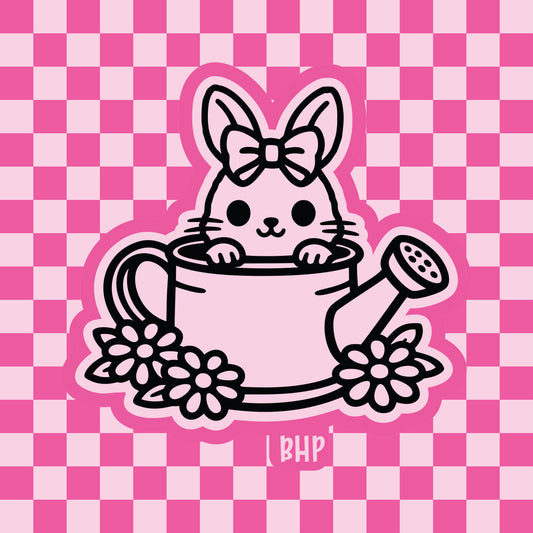 Bunny in watering can silicone freshie mold