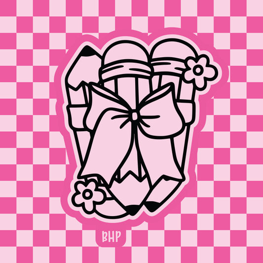 Pencils with bow silicone freshie mold