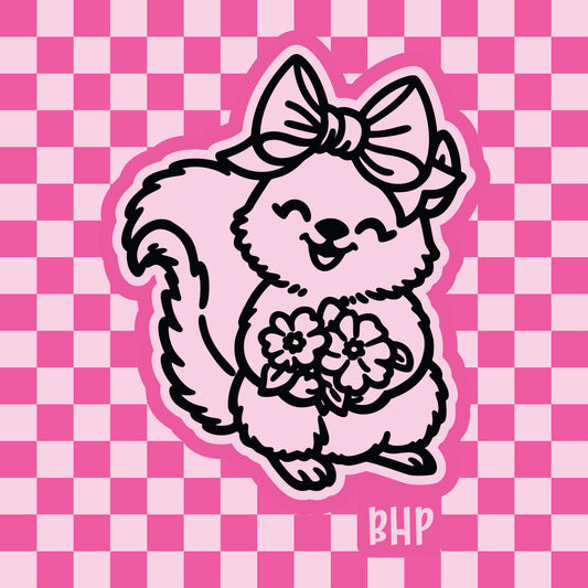 Happy squirrel with flowers silicone freshie mold