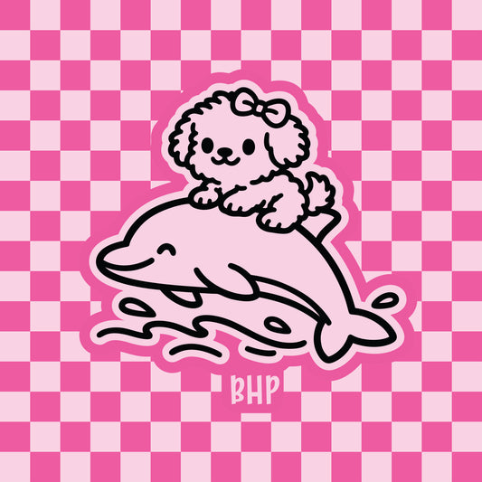 Puppy riding dolphin silicone freshie mold