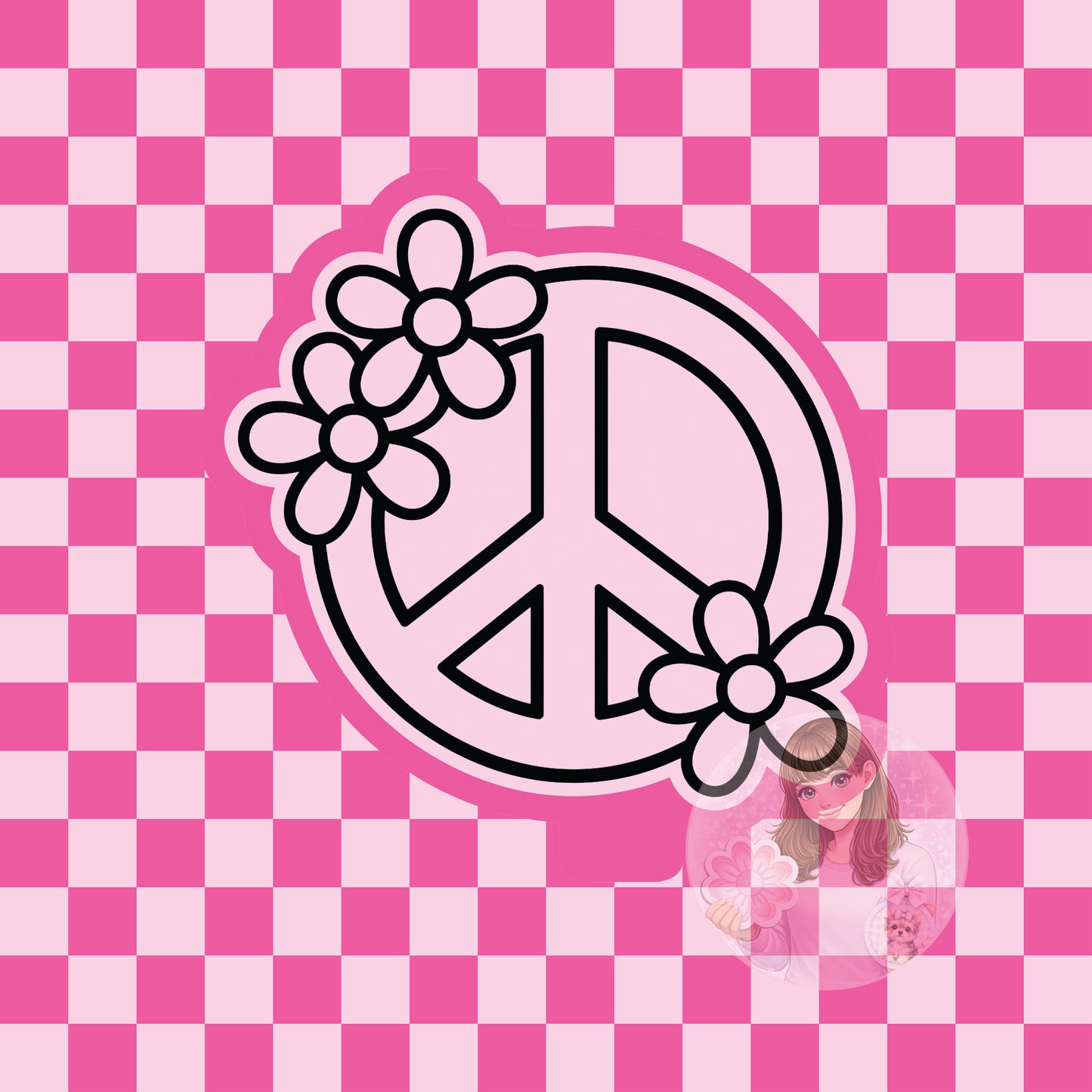 Peace sign with flowers silicone freshie mold