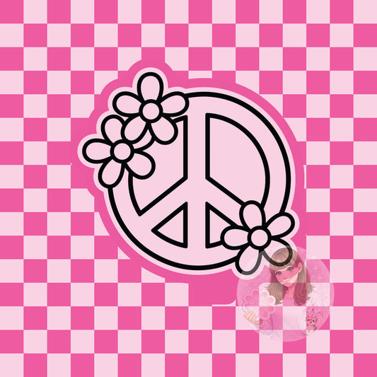 Peace sign with flowers silicone freshie mold