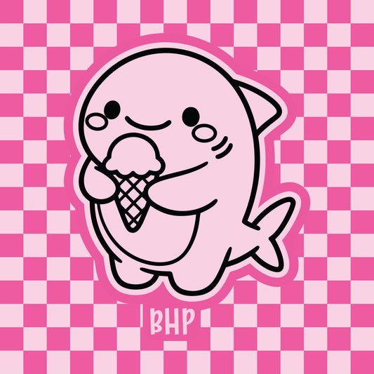 Shark eating ice cream silicone freshie mold