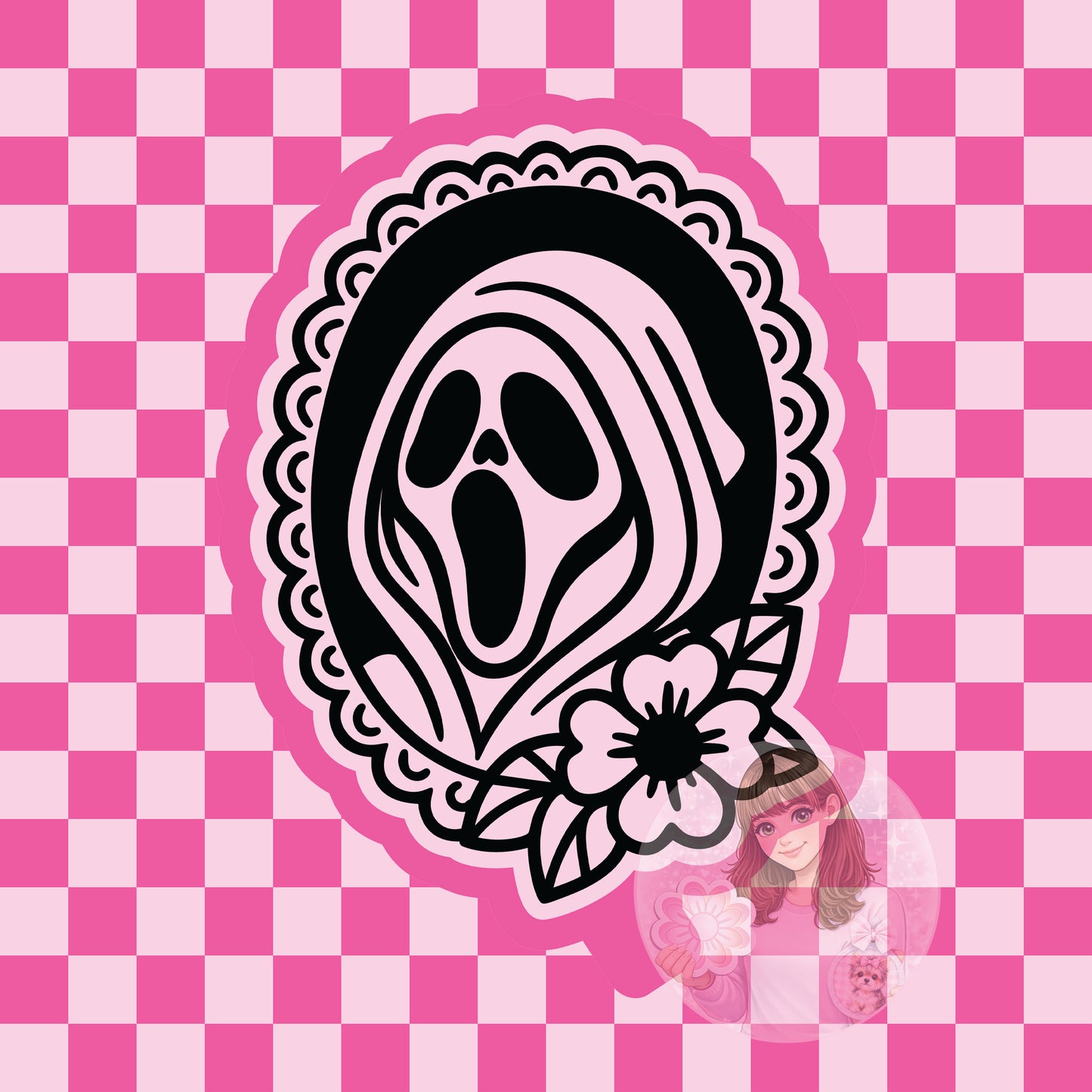 Ghost Face frame silicone freshie mold