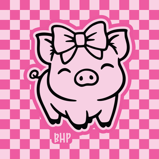 Happy piggie with bow silicone freshie mold