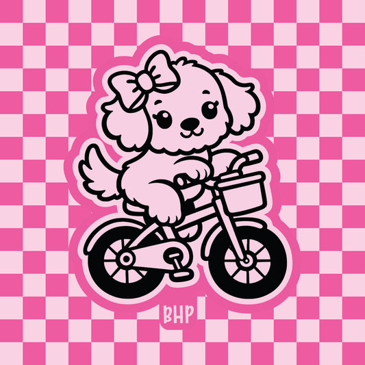 Puppy riding bike silicone freshie mold