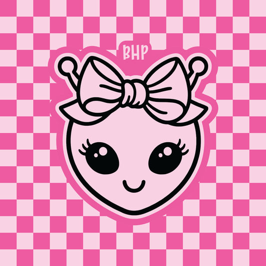 Alien head with bow silicone freshie mold