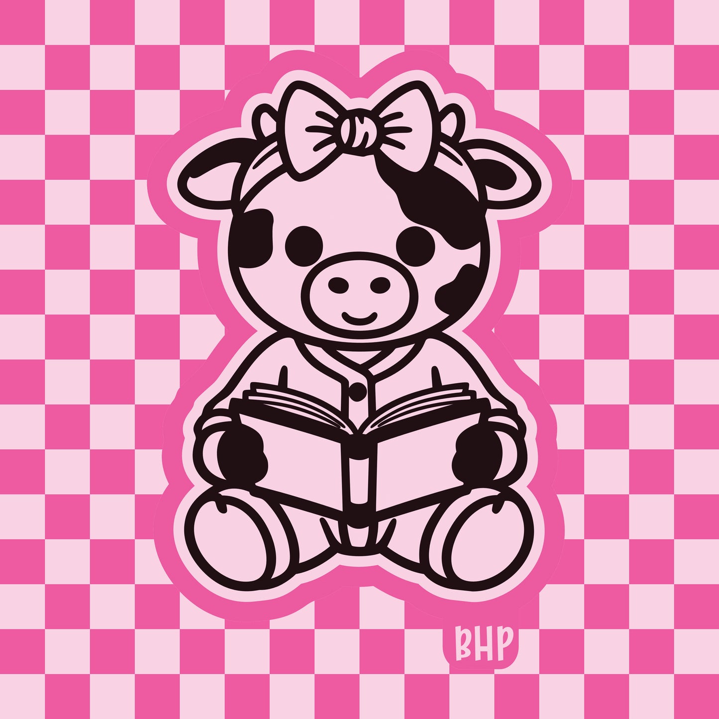 Cow reading a book in pjs silicone freshie mold