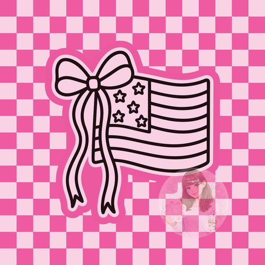 Flag with bow silicone freshie mold