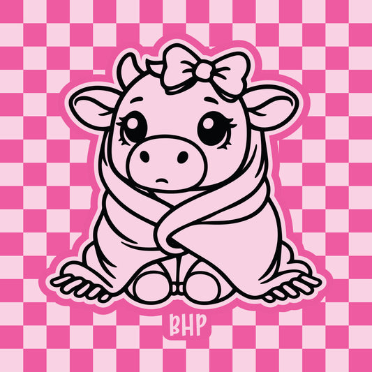 Baby cow in a blanket silicone freshie mold