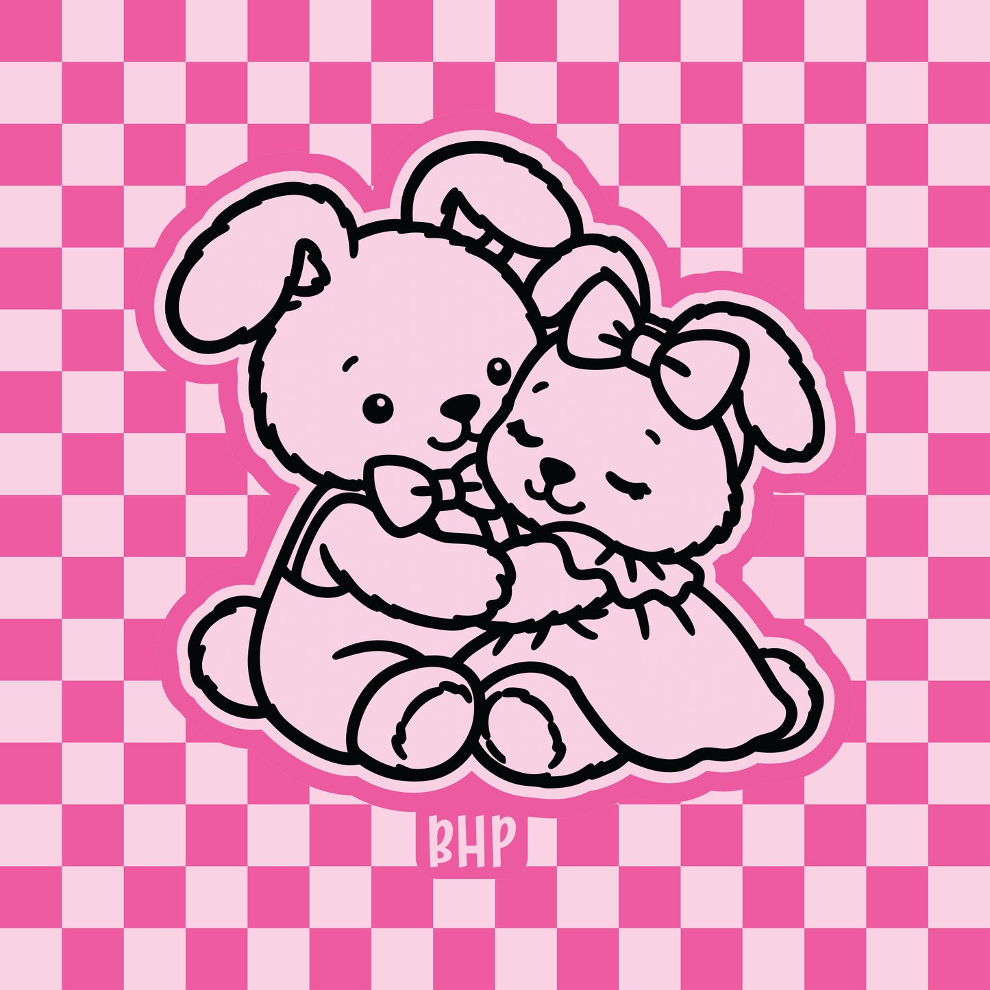 Hugging bunnies silicone freshie mold