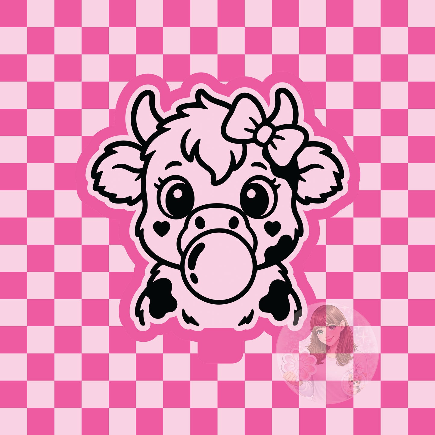 Bubblegum cow cutie silicone freshie mold