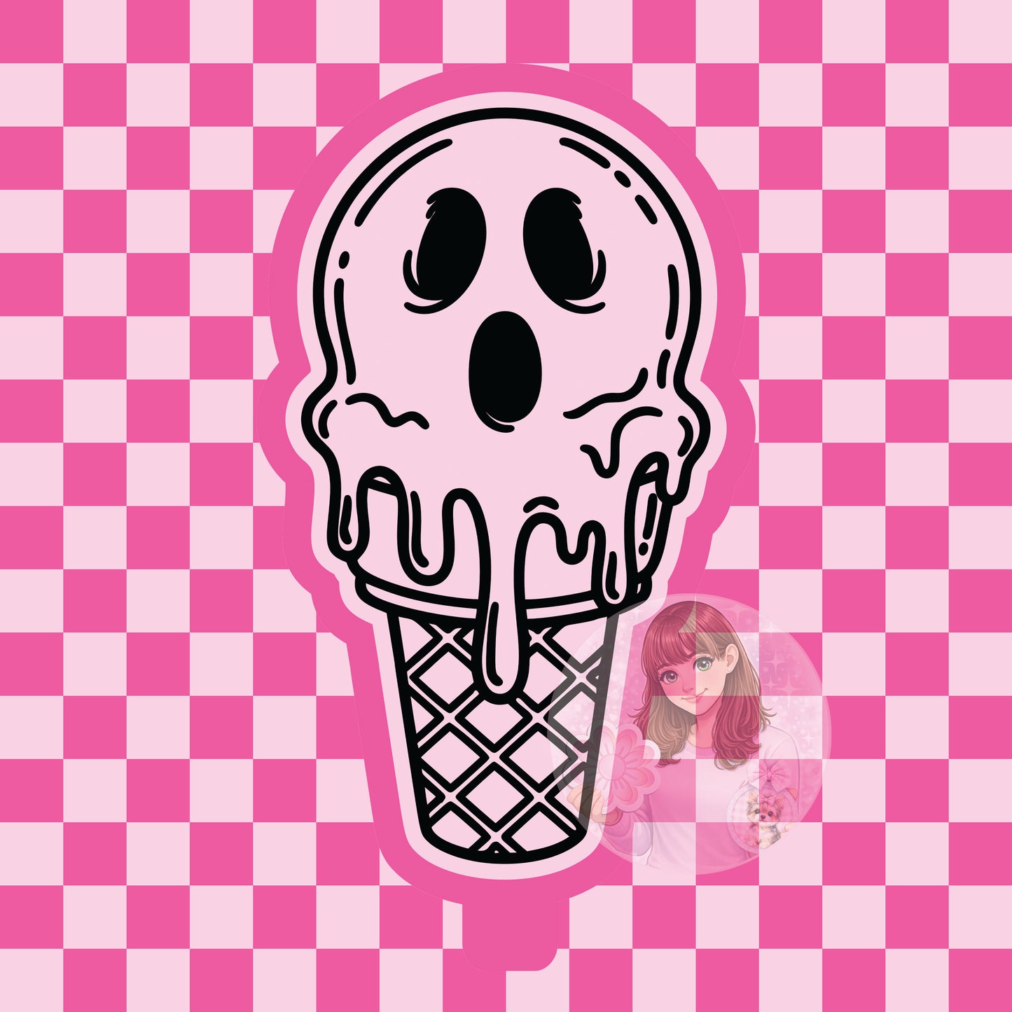 Ghost ice cream cone silicone freshie mold