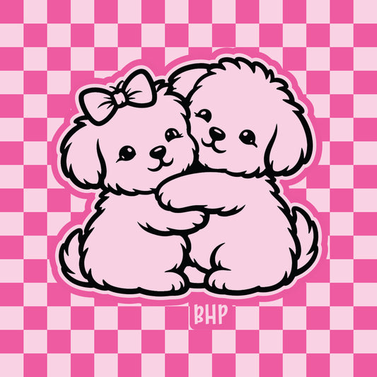 Hugging puppies silicone freshie mold