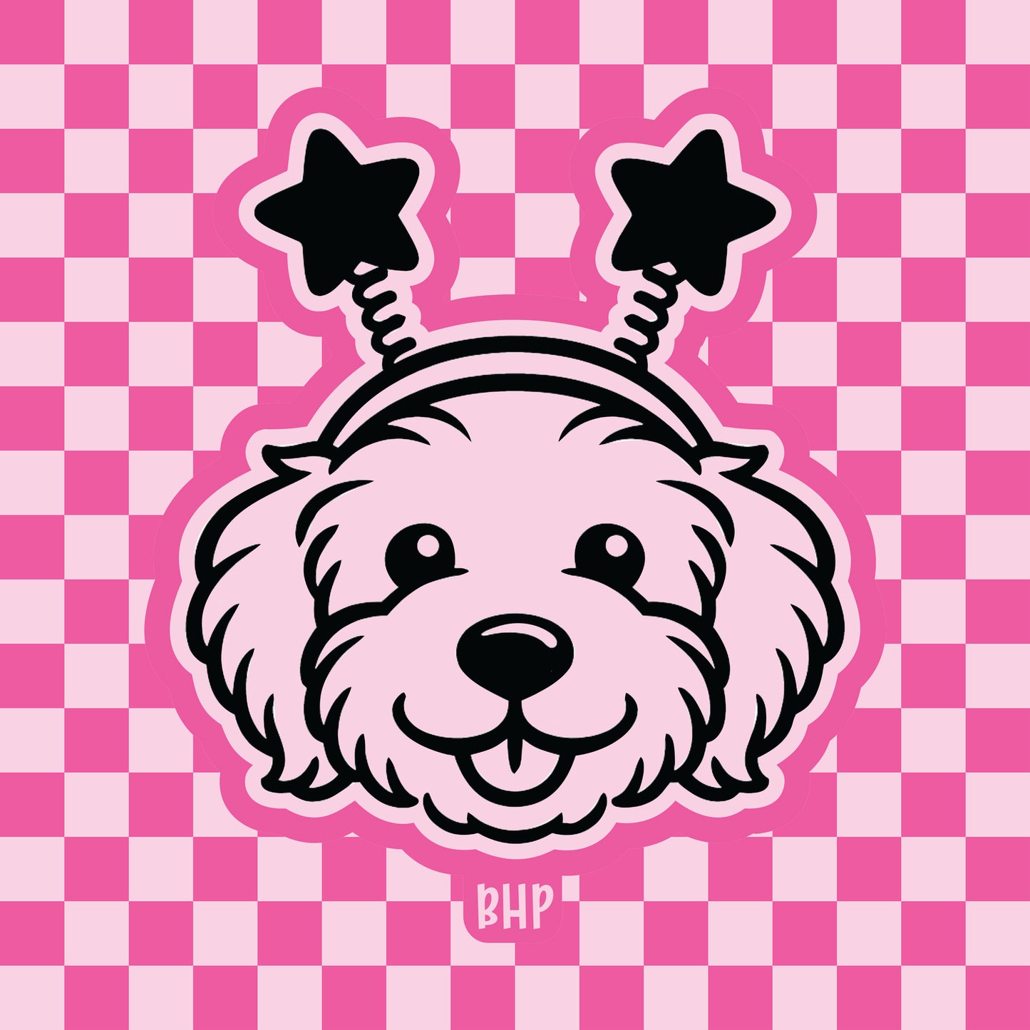 Goldendoodle with star headband silicone freshie mold