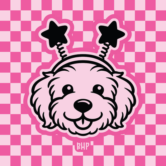 Goldendoodle with star headband silicone freshie mold