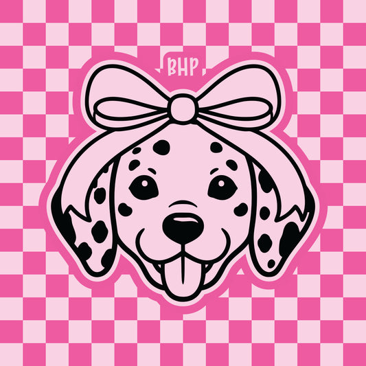 Dalmatian head with bow silicone freshie mold