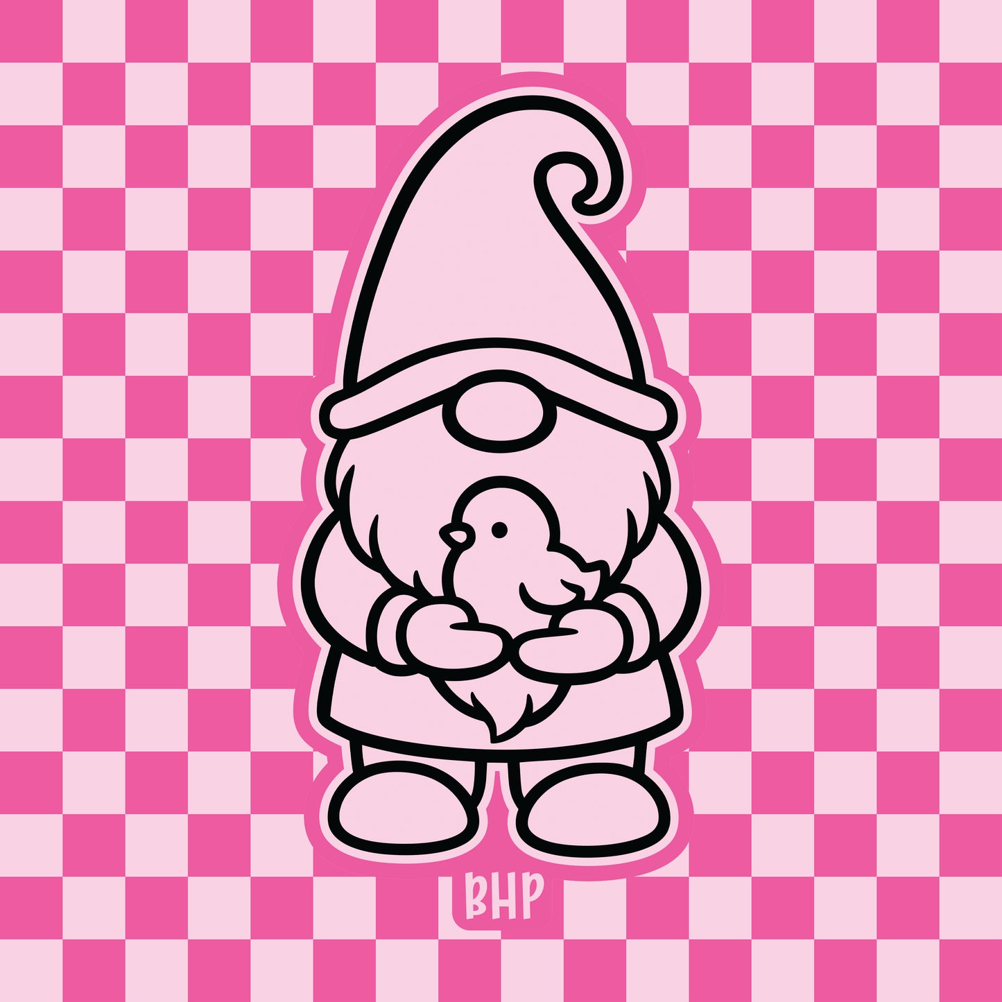 Gnome holding chick silicone freshie mold