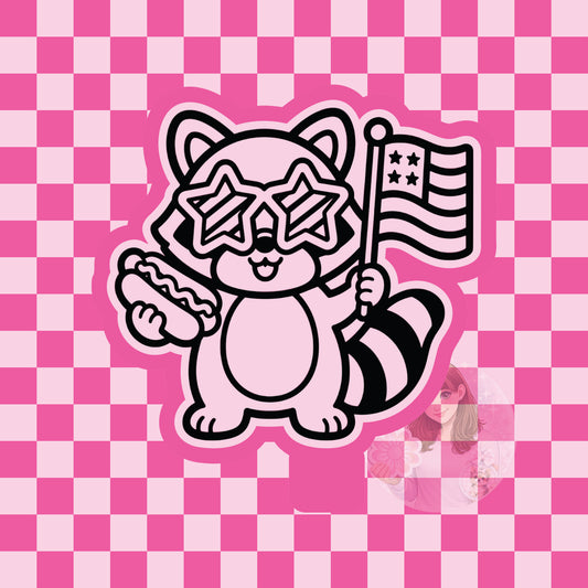 Patriotic raccoon silicone freshie mold