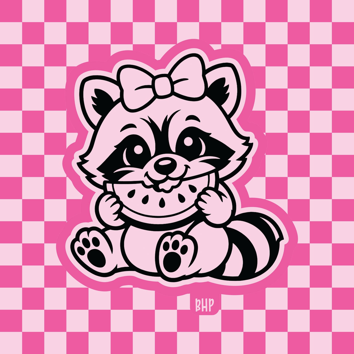 Raccoon with watermelon silicone freshie mold
