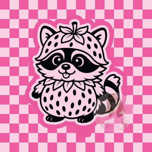 Strawberry raccoon silicone freshie mold