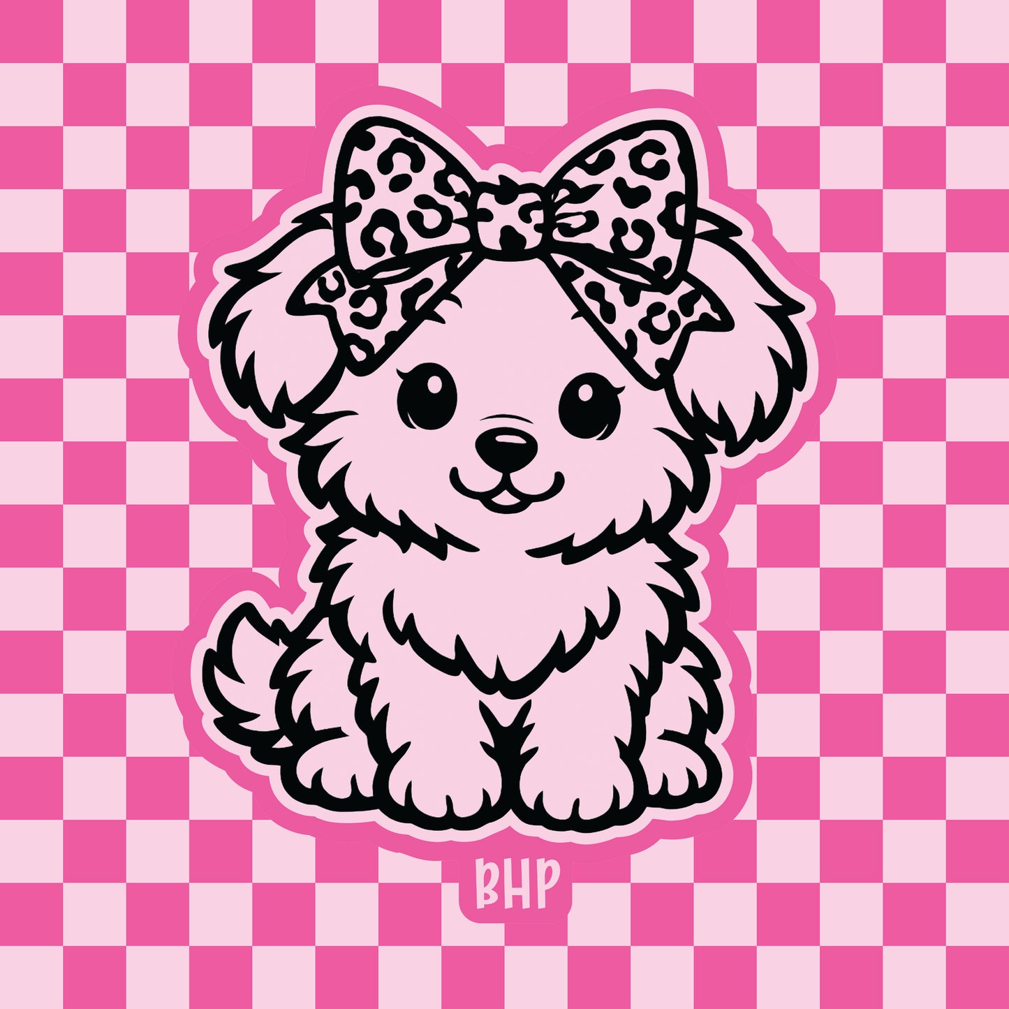 Puppy with leopard bow silicone freshie mold