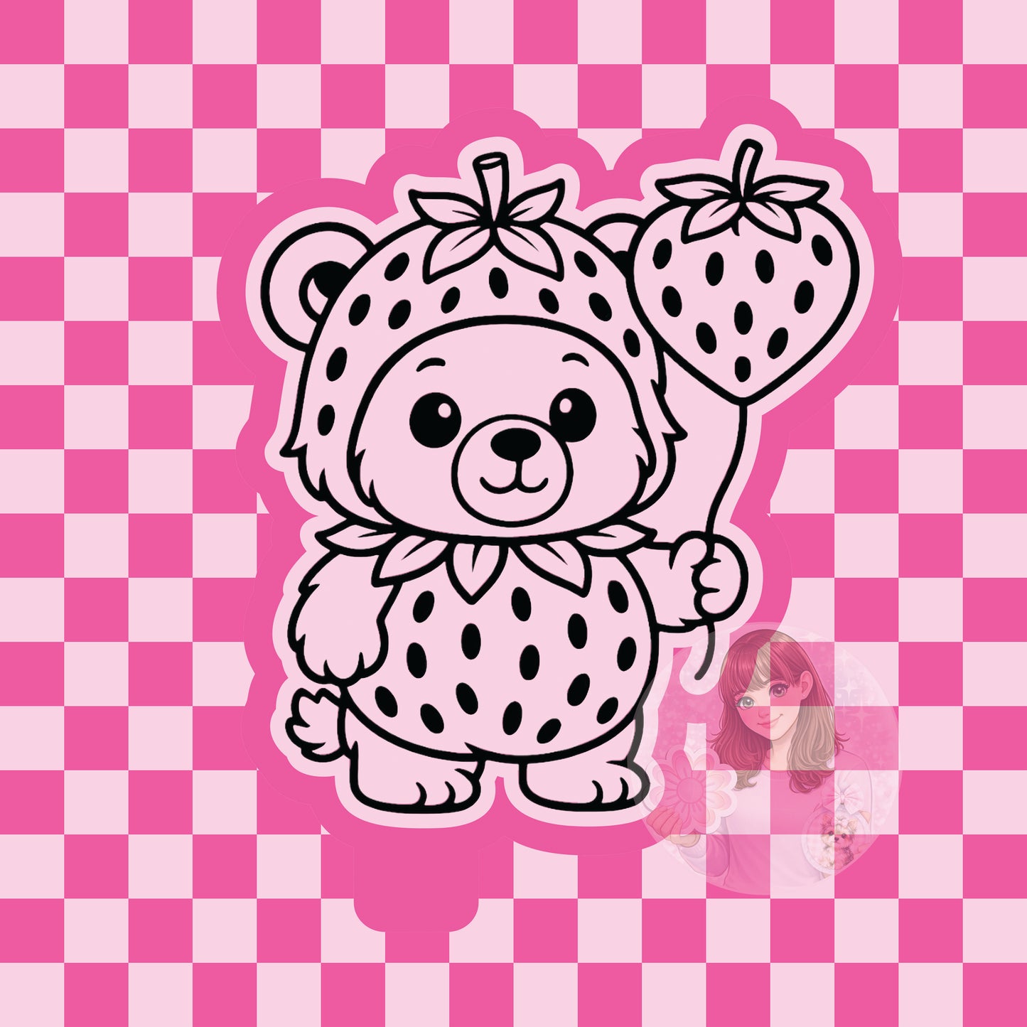 Strawberry bear silicone freshie mold