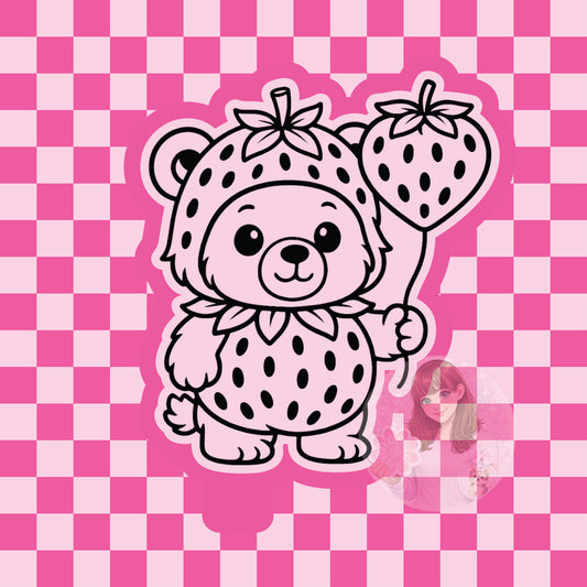 Strawberry bear silicone freshie mold