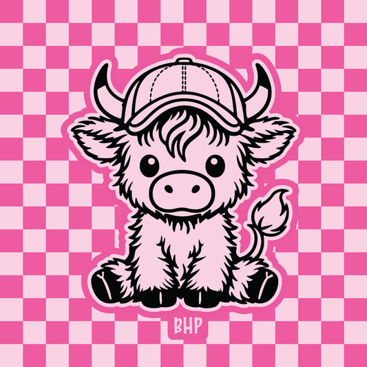 Highland cow in baseball hat silicone freshie mold